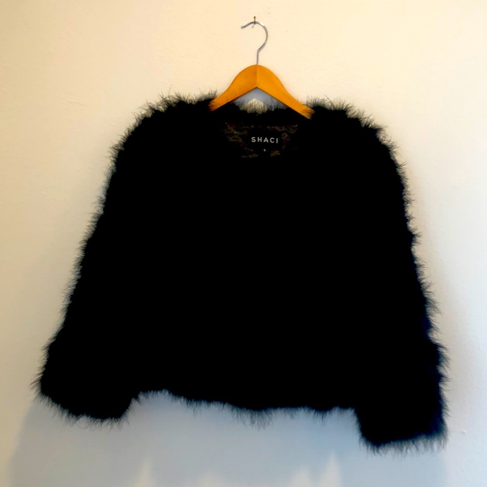 Ostrich Feather Crop Jacket